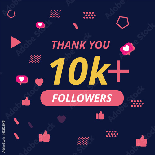 thanks for 10k followers celebration design