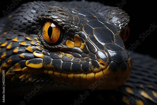 Close Up of a Head of King Cobra Snake. Generative AI