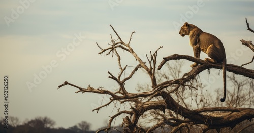 Lion on a tree