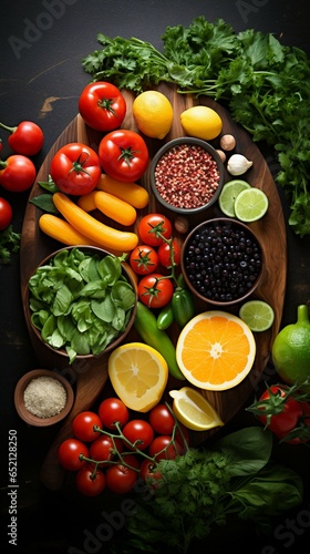 Plate of fruits and vegetables