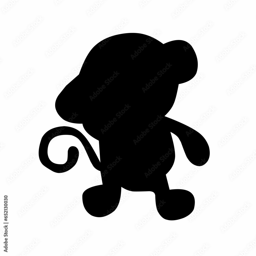 Cute monkey silhouette vector illustration Cute monkey silhouette vector illustration