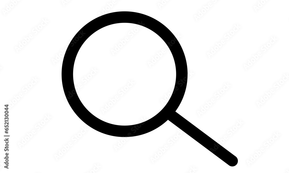 Magnifying glass icon or search icon, flat vector graphics on isolated background. vector illustration Magnifying glass icon or search icon, flat vector graphics on isolated background. vector illustration