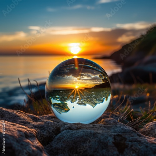 Crystal ball sunset Global environment