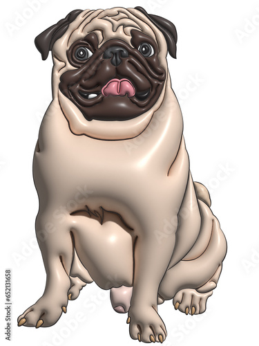 Schilderij op canvas puppy isolated on white