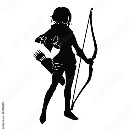silhouette of the movements and body shape of an archer