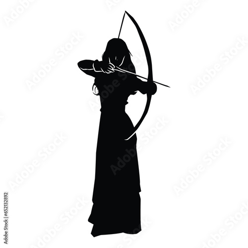 silhouette of the movements and body shape of an archer