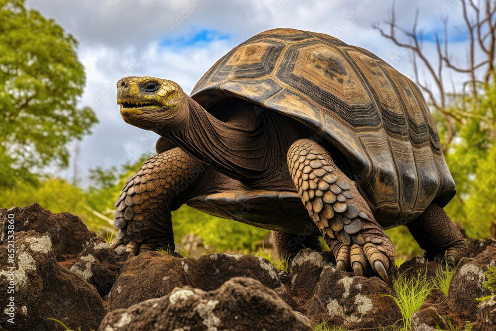 Galapagos Giant Tortoise in the wild