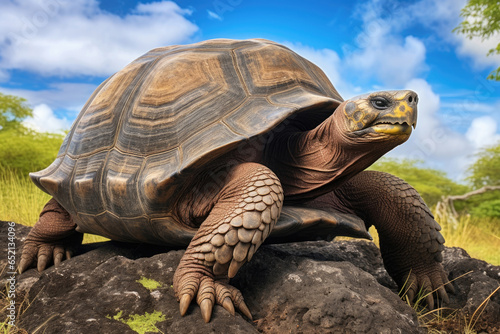 Galapagos Giant Tortoise in the wild