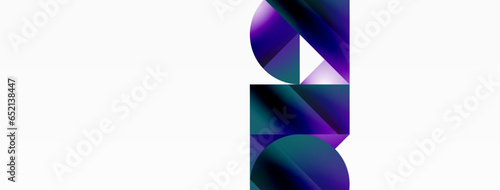 Serene gradient template. Circles and triangles mingle in minimalist perfection. Gentle fusion of forms and hues creates balanced yet captivating backdrop, embodying modern sophistication