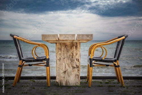 Sitzplatz  direkt am Meer photo