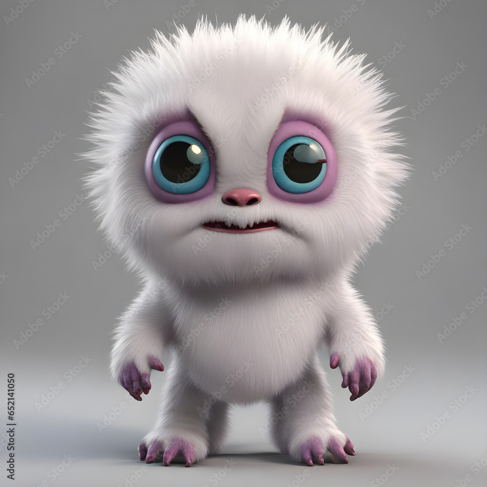 cute little monster smooth skin soft fur bright eyes