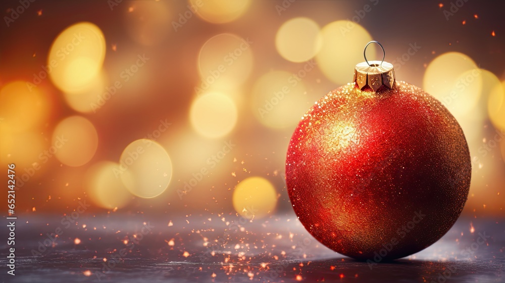 a shiny red ornament with a blurry background. generative ai a shiny red ornament with a blurry background. generative ai