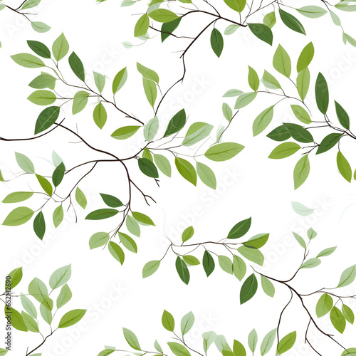 seamless pattern with green leaves,vector,plant,tree,semless ,Ai generated 