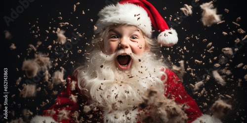 Happy kid as Santa Claus