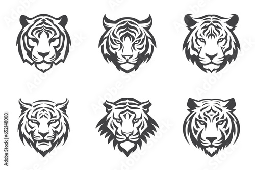 tiger head vector logo illustration design collection
