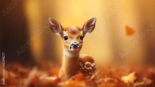 Portrait of baby deer in autumn © Tierney