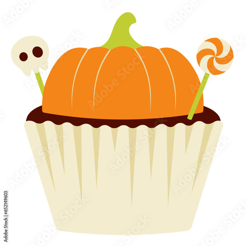 Halloween Pumpkin Orange Cupcakes Illustration