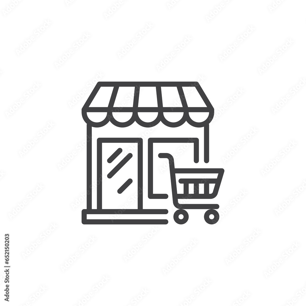Supermarket store line icon Supermarket store line icon