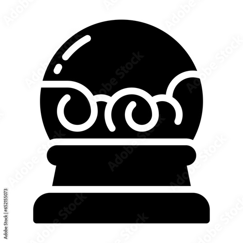 Crystal ball glyph icon