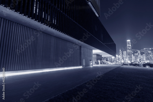Canvas Print Night scenery of West Kowloon cultural district in Hong Kong city