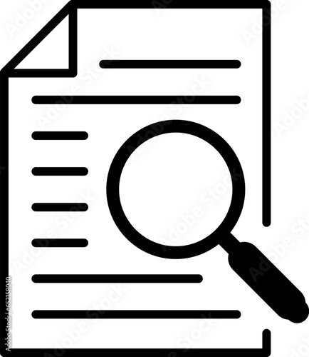 Case study vector icon on white background.