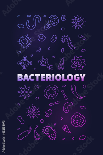 Bacteriology vector Education concept vertical colorful banner or illustration in outline style