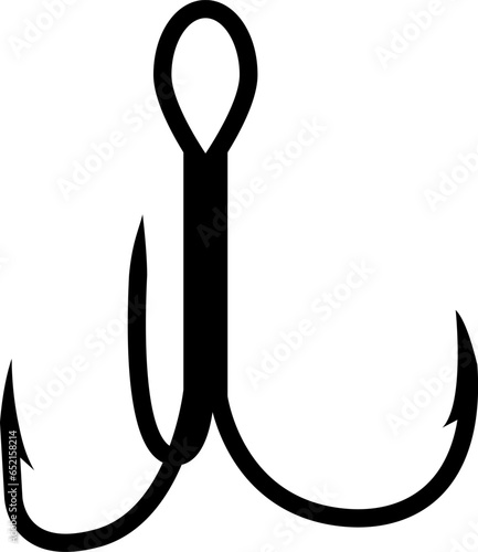 Fish hook icon. Simple flat style. Fishhook, angler, metal sharp needle, trap. Vector illustration