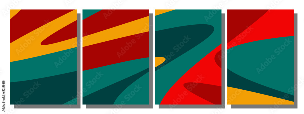 Creative concept abstract colorful autumn season background collection. Dynamic wavy colorful design template. Cover design