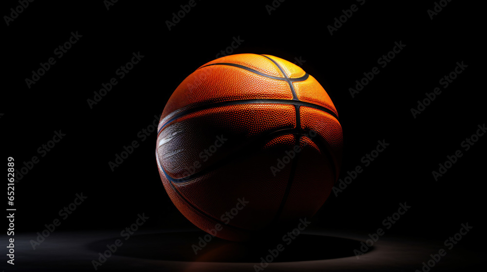 Basketball ball on a black background
