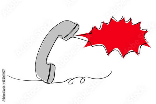 cable telephone, line art continuous, simple vector sketch doodle
