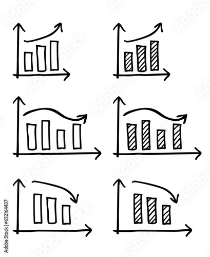 business and finance chart diagram, simple vector hand draw sketch doodle