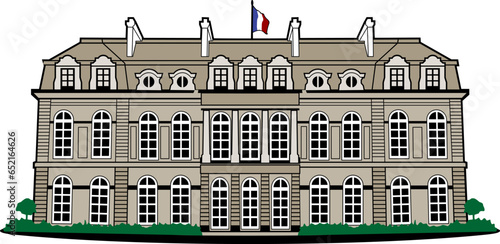 Official Residence of the President of the French Republic design vector art