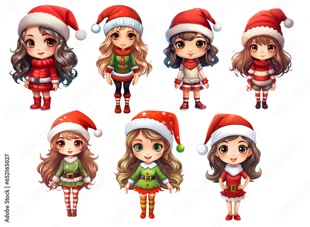 cute Christmas Kids, Christmas Girl, cute Christmas Kids Sticker, sublimation design, sublimate Christmas Kids, sublimation sticker, generated a i