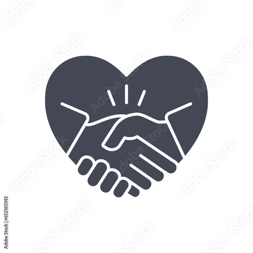 Heart Helper glyph icon on white background. Vector illustration.