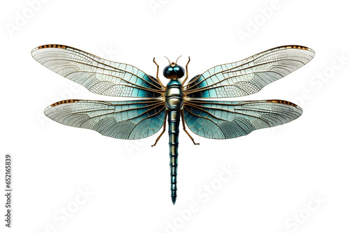 Colorful Dragonfly Detail Isolated on Transparent Background Generative AI