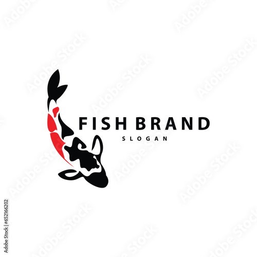 Koi Fish Logo Simple Design Vector Illustration