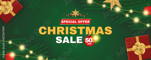 Christmas sale banner design vector illustration for marketing