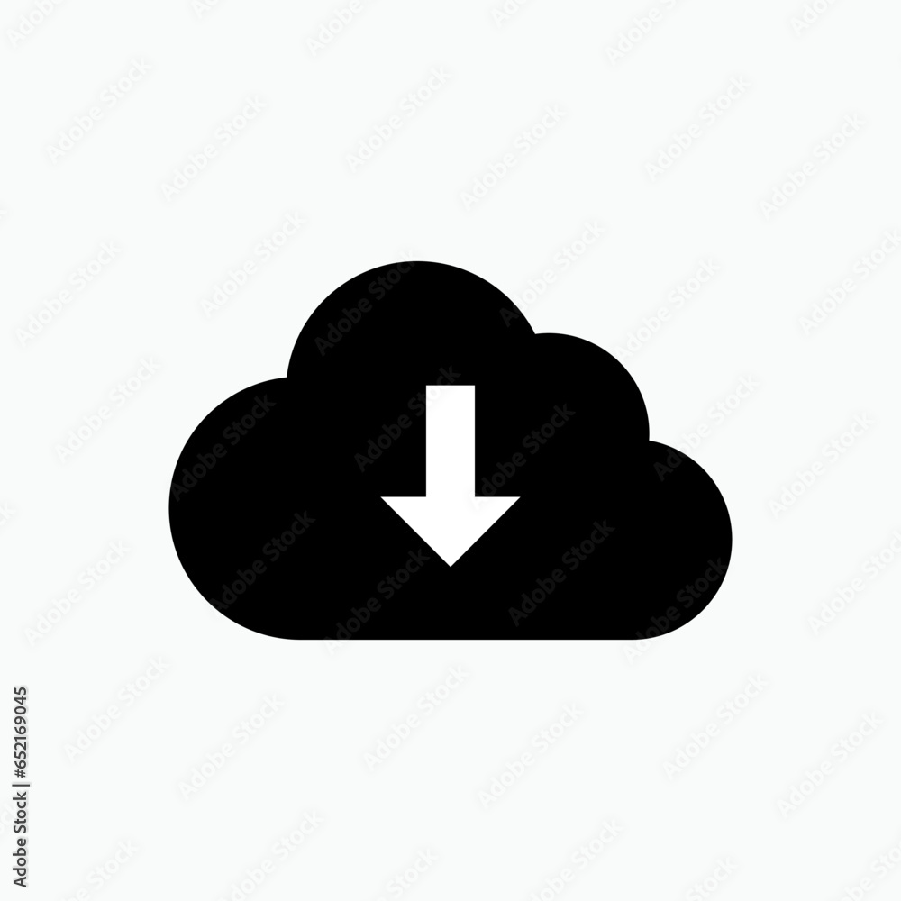 Cloud Download Icon. Universal Interface Symbol - Vector. Cloud Download Icon. Universal Interface Symbol - Vector.