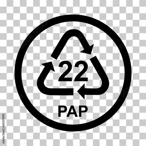 Paper symbol, ecology recycling sign isolated on white background. Package waste icon