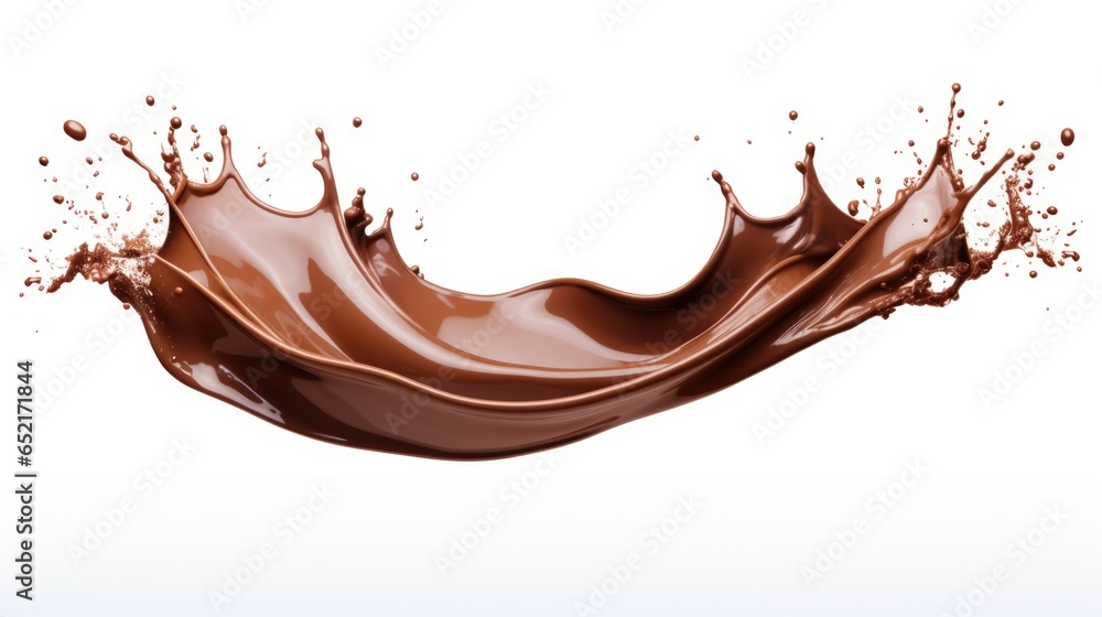 Chocolate wave splash on white background. Chocolate wave splash on white background.