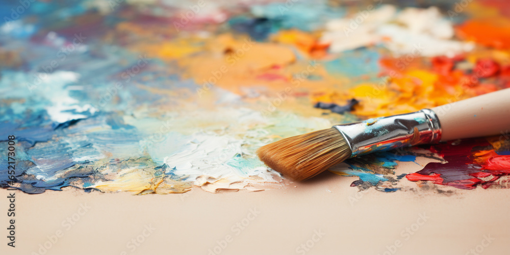Obraz premium Close-up of a brush and palette