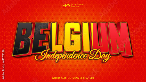 belgium editable text effect with belgium flag pattern suitable for poster design about holiday, Feast day or belgium independence day moment