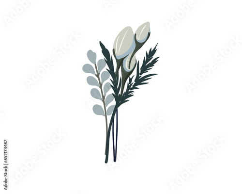 Bouquet of unopened roses, vector illustration