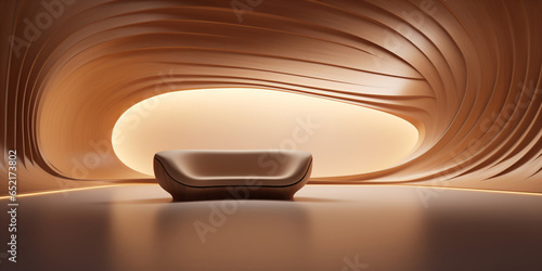 Luxury wooden parametric furniture as background