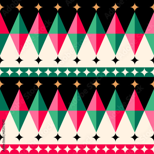 Abstract geometric elements with striped background for christmas and new year celebration.