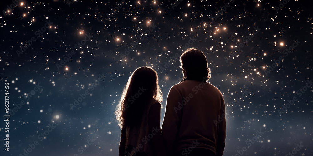 Obraz premium The couple under stars