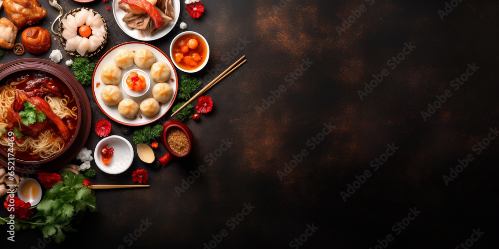 The Chinese prepare traditional dishes for the New Year. - obrazy, fototapety, plakaty 