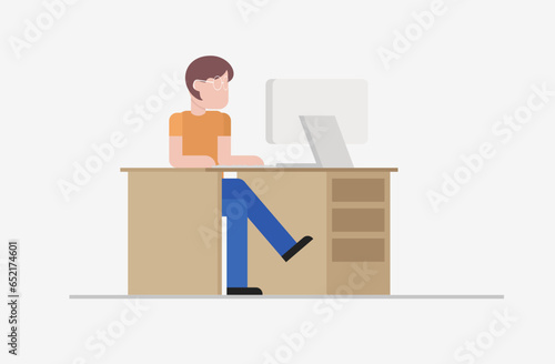 Remote Work Revolution Vector Illustrations of Home Office Heroes in Flat Design