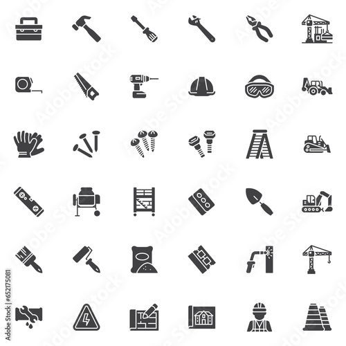 Tools and construction vector icons set