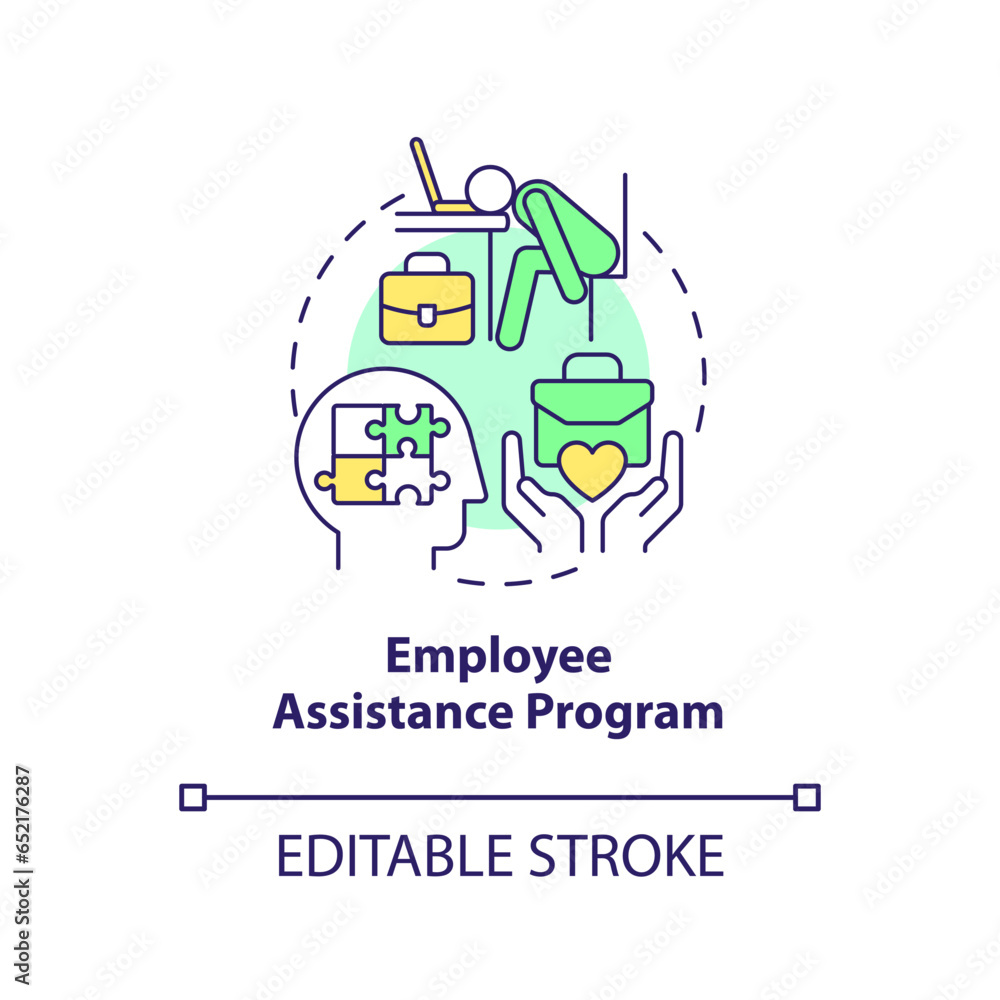 2D editable employee assistance program thin line icon concept, isolated vector, multicolor illustration representing online therapy.